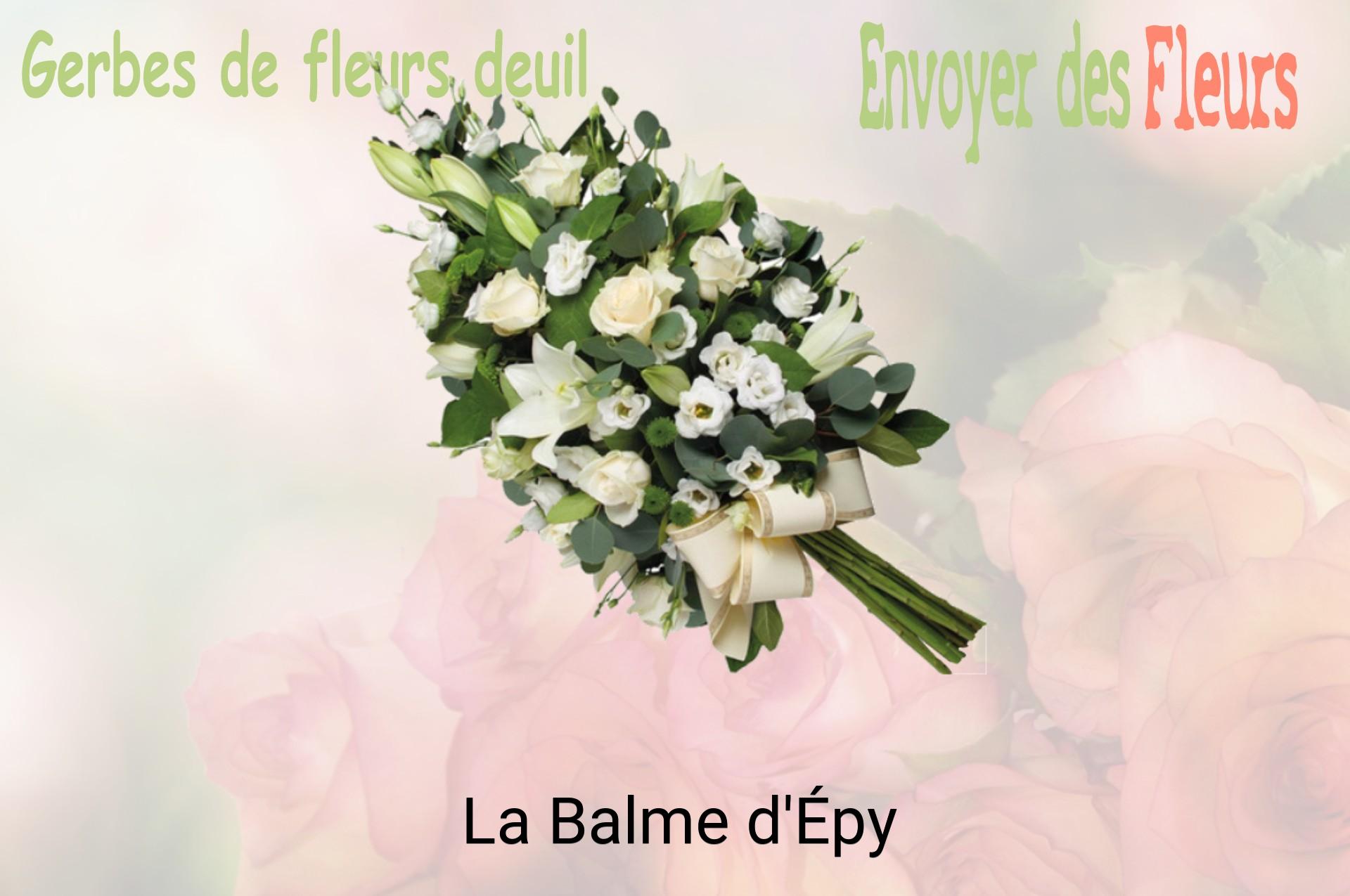 Gerbe de fleurs de deuil livrée à La Balme-d'Épy